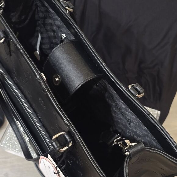 Steve Madden BLivia Logo Tote Bag Gift Set- Black - Picture 9 of 10